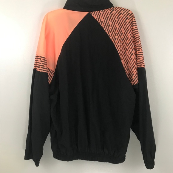 VTG Bristol Bay Black Orange Neon Windbreaker L - Picture 6 of 8